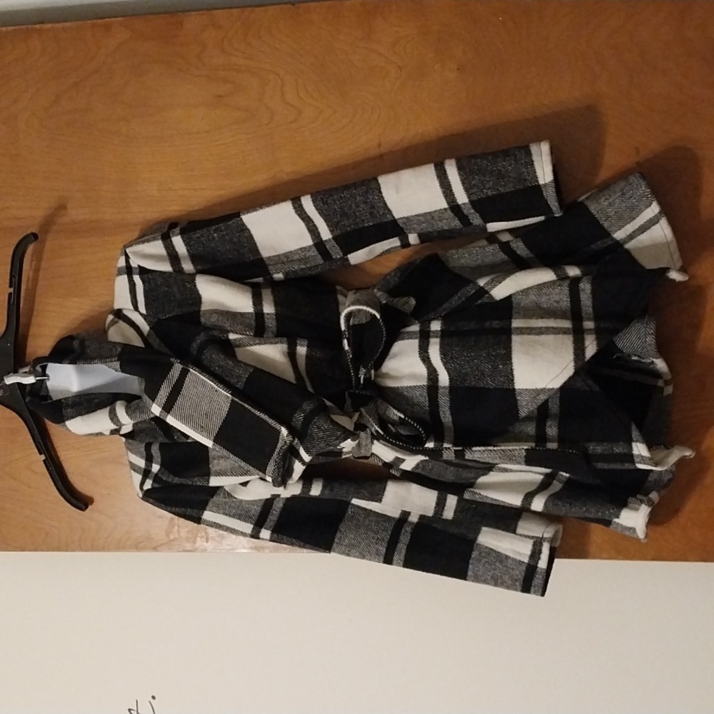 Flannel peplum coat